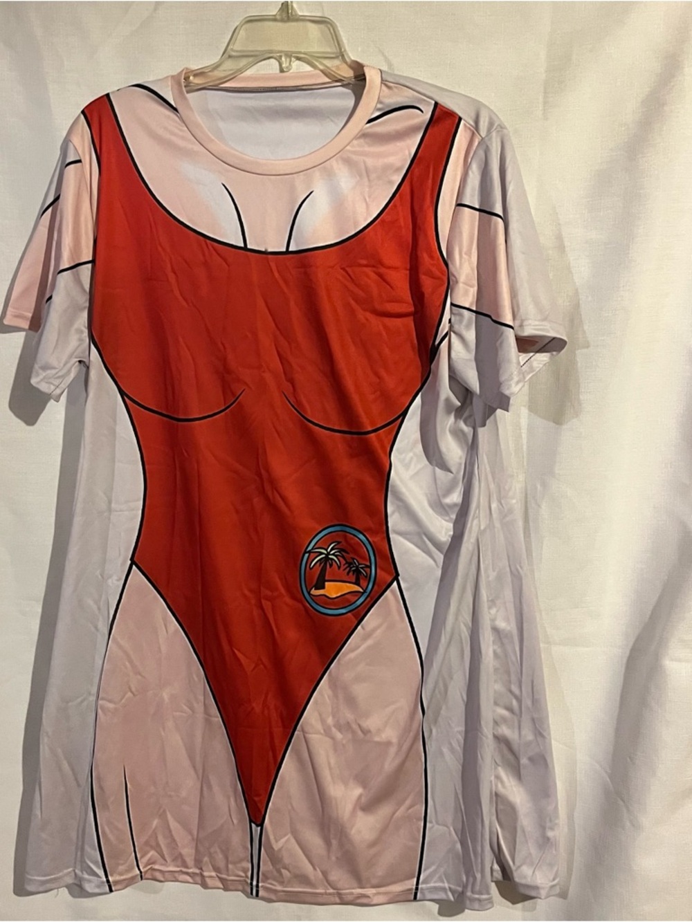 Graphic Red Swimsuit Illusion Tee